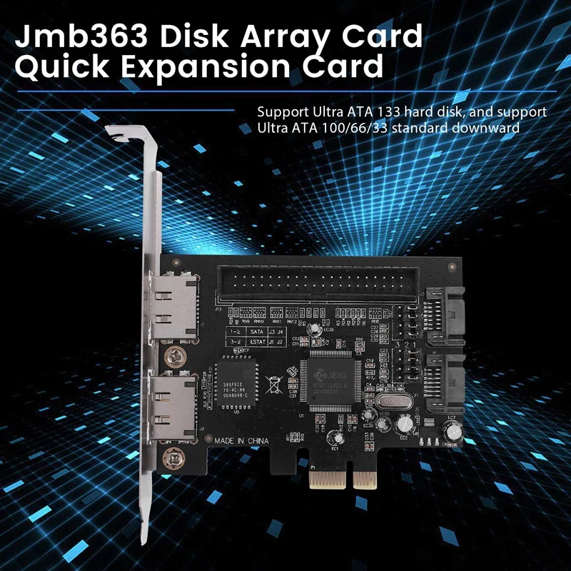 PCI-SATA контроллер PCI-Ide PCI-E к 2Sata IDE Jmb363 карта дискового массива Экспресс адаптер