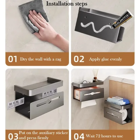 Держатель для туалетной бумаги без перфорации, настенный, с двойным выходом для бумаги, вешалка для салфеток в ванной комнате, подставка для мобильного телефона, органайзер