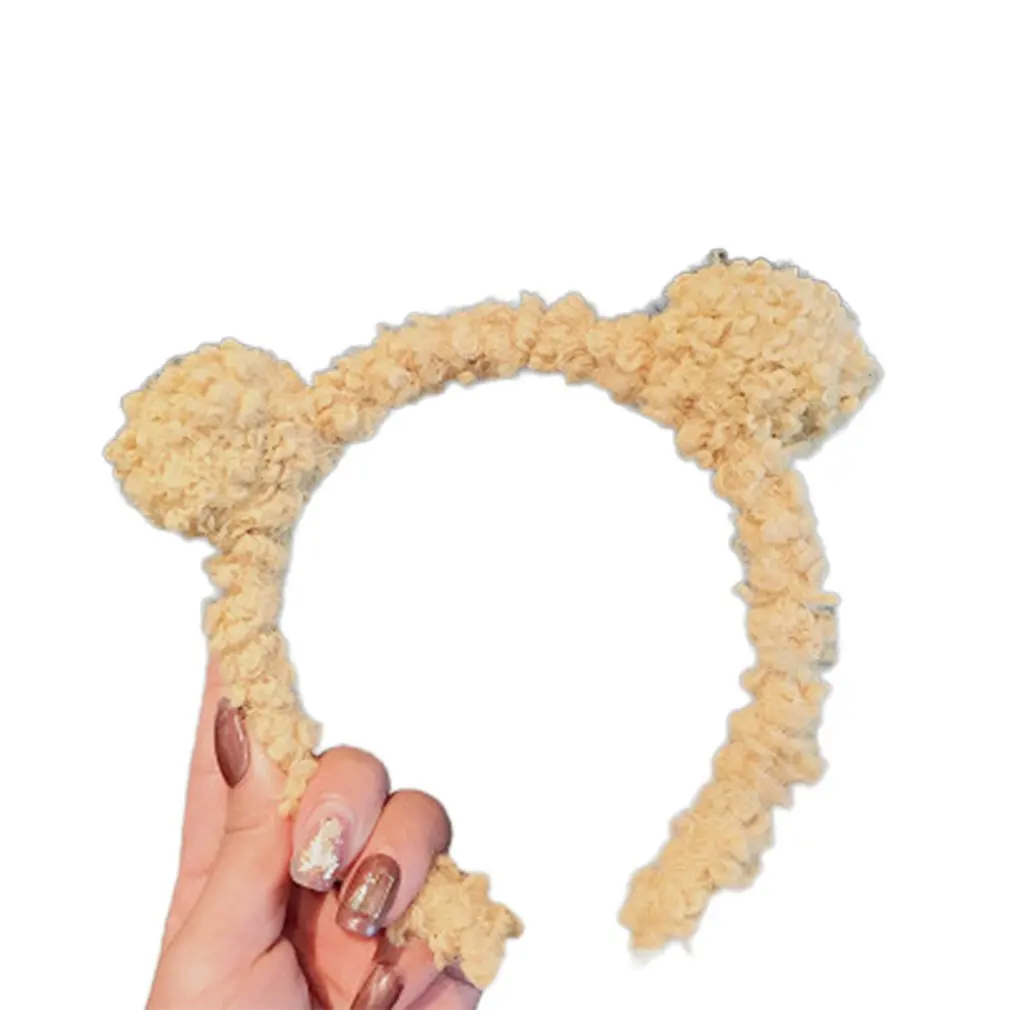 

New Women Cute Coral Fleece Headband Cat Ears Elastic Headbands Soft Autumn Winter Hoop for Hair Hairbands Accessories for Hair
