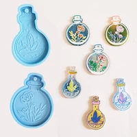round vase keychain pendant epoxy resin molds bulb shaped jewelry pendant mobile phone pendant silicone mold for resin crafts