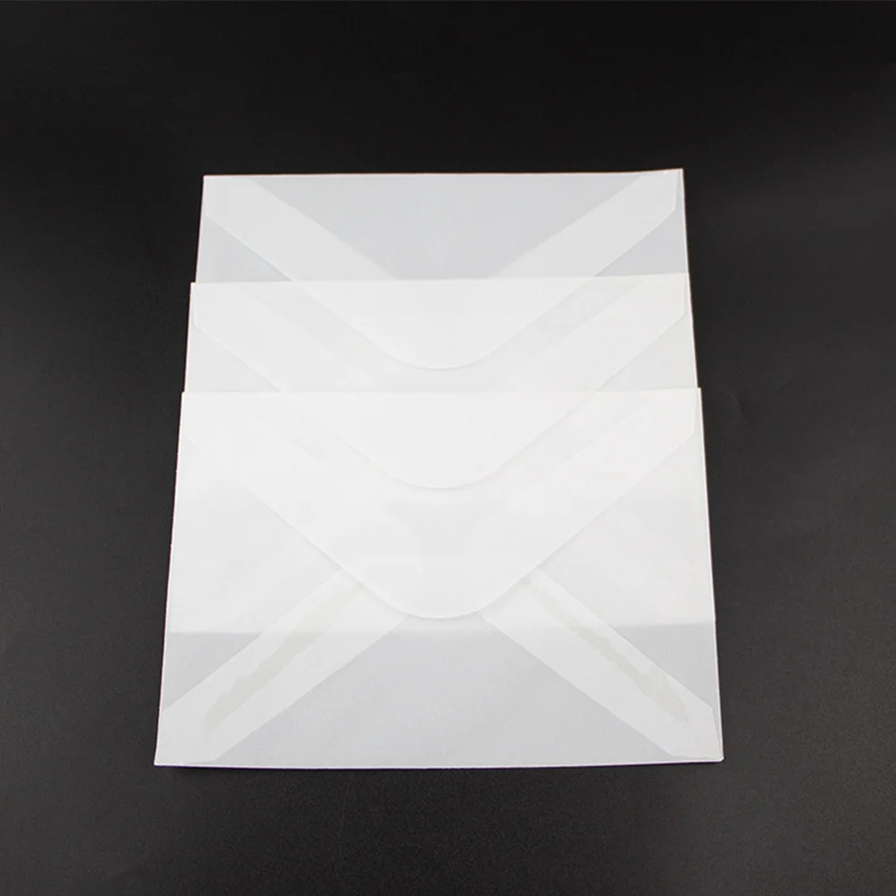 

50 Pcs Blank Greeting Cards Paper Envelope Envelopes Portable Parchment Jackets Postcard Convenient White Student