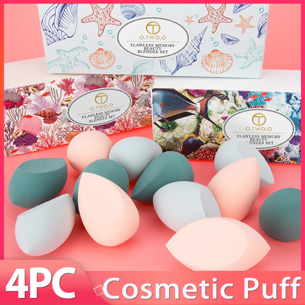 

4PC/Box Silky Touch Soft And Comfortable Cosmetic Puff Fine Pores Wet And Dry Natural Makeup Puff Light And Latex-Free Puff