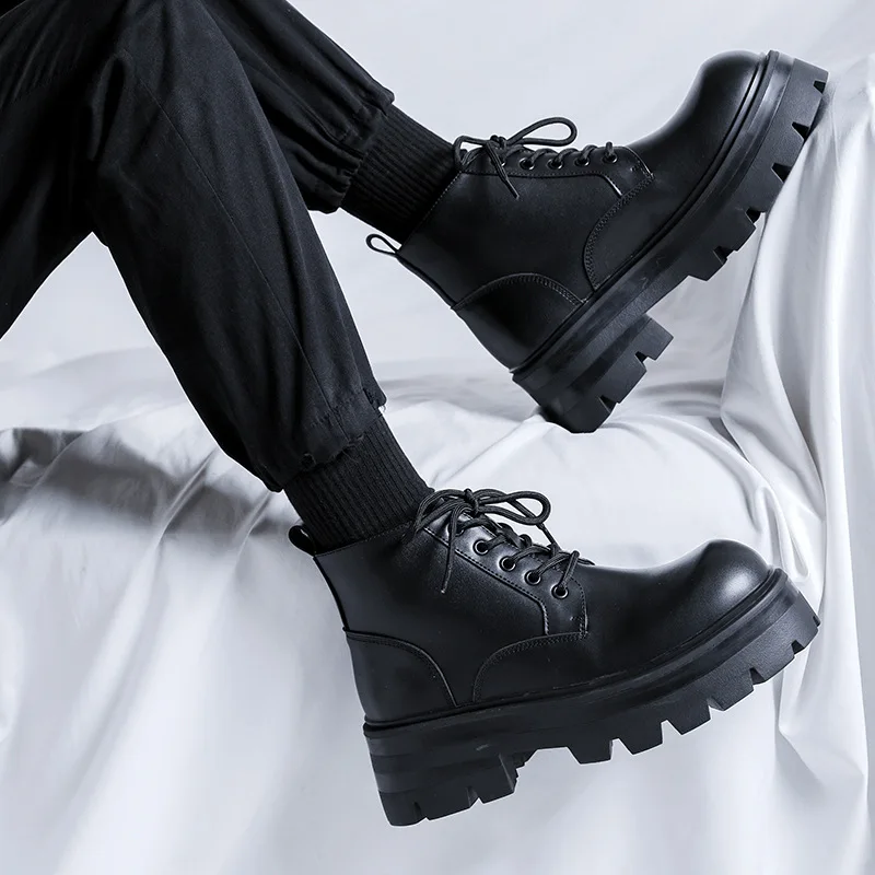 Ботинки для мужчин из натуральной кожи размер 39 - 46 цвет черный