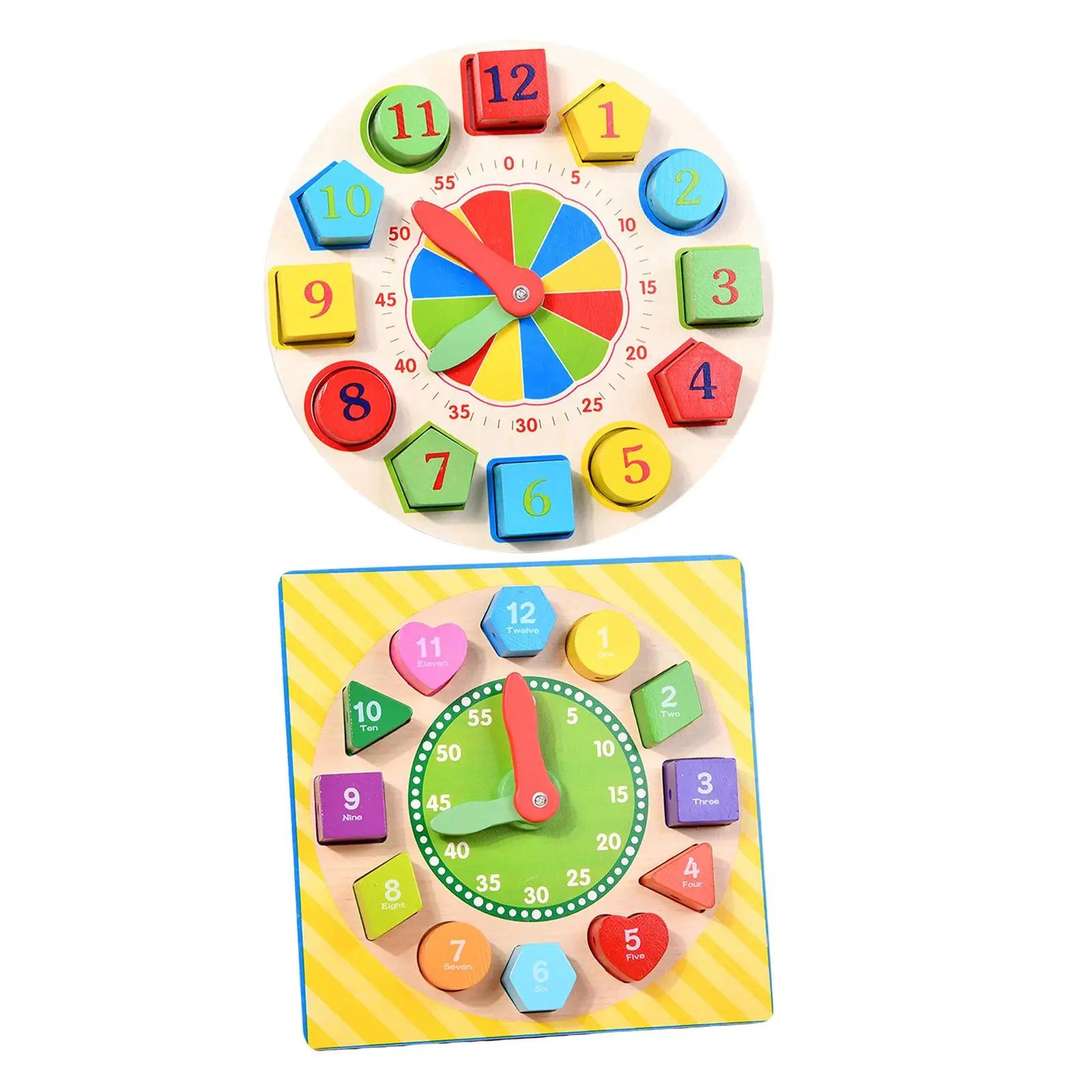

Montessori Wooden Clock Toys Wooden Lacing Threading Toys for Birthday Gift