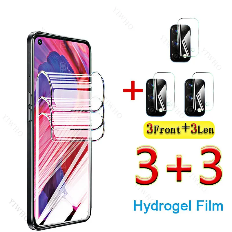 6in1 Protective Front Cover Full Hydrogel Film 6.5 Inch for Oppo A74 5g Screen Protectors for Oppo CPH2197 A 74 Film Camera Lens