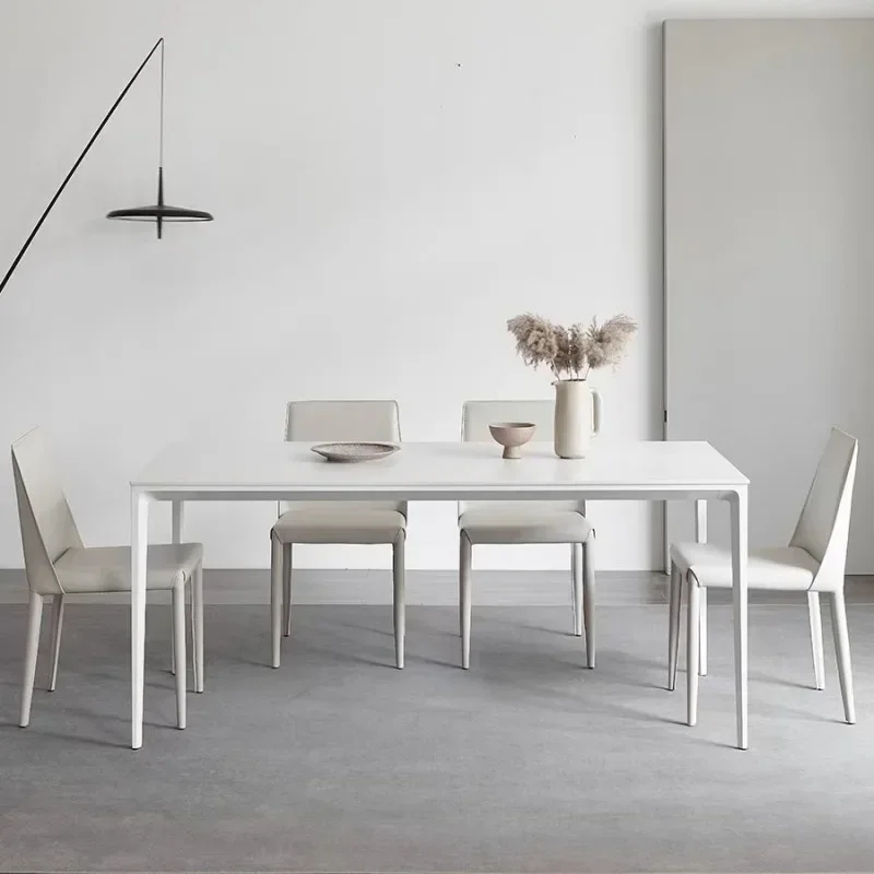 Обеденный стол Delifeng из чистого белого камня для дома маленький минималистичный