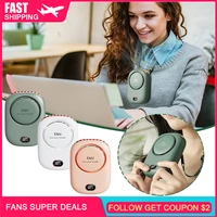 mini hanging neck fan with power bank portable usb rechargeable fan hands free powerful airflow design 3 speed hanging neck fan
