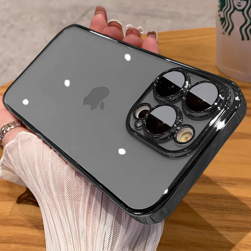 Мягкий чехол из ТПУ с покрытием высокой прозрачности для IPhone 16 15 14 13 12 11 Pro Max Plus