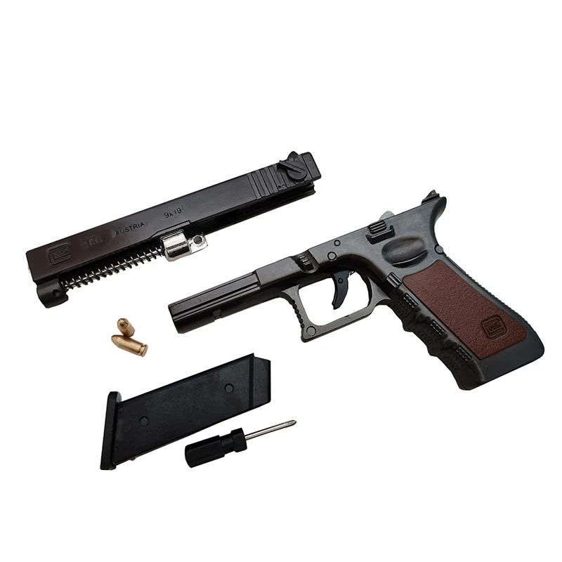 

1 шт., металлическая разборка пистолета Glock 22 в масштабе 1:2, миниатюрная модель пистолета P18 Mauser, игрушка не может стрелять, коллекционные пода...