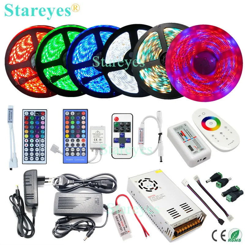 СВЕТОДИОДНАЯ лента SMD 2835 3528 5050 IP20 IP65 IP67 IP68 водонепроницаемая IR RF Wifi Пульт
