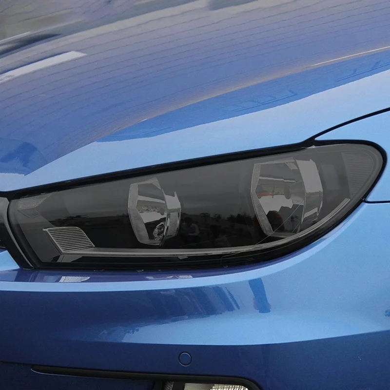 

2 Pcs Car Headlight Protective Film Restoration Transparent Black TPU Sticker For Volkswagen VW Scirocco 2008-2017 Accessories