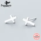 TrustDavis новые S925 серьги-гвоздики с крестом для женщин, леди, девушек, детей 100% 925, оптовая продажа XY784