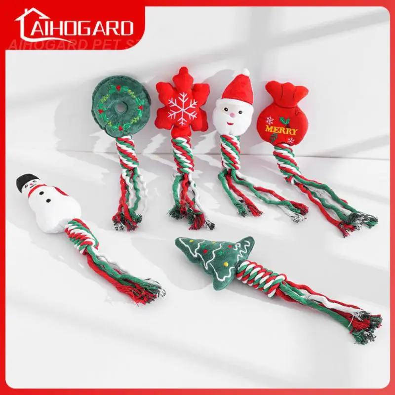 

Рождественский подарок, игрушка для кошек, Рождественская хлопковая веревка, собака, интерактивные игрушки для рота, новые плюшевые игрушк...