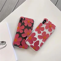 transparent phone case uv printed safflower color pattern for iphone 11 12 13 x pro max shockproof lightweight tpu cover