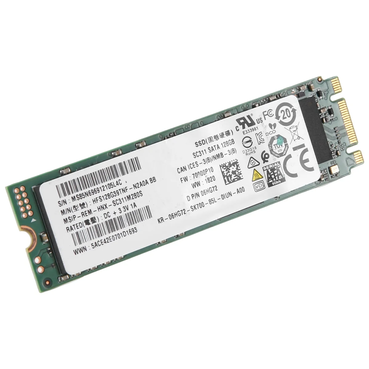 Для SK SC311 128 ГБ SATA SSD HFS128G39TNF-N2A0A M.2 6 Гбит/с для настольного портативного компьютера
