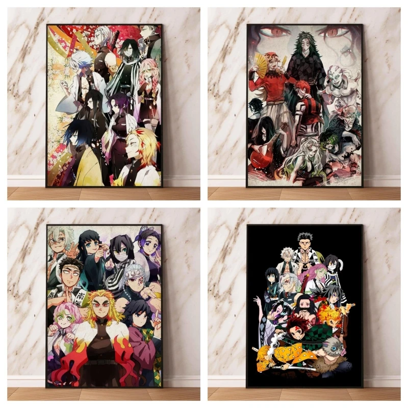 

Hot Anime Demon Slayer Nezuko Zenitsu Canvas Posters Vintage Room Bar Cafe New Year Decor Gift Funny Prints Art Wall Paintings