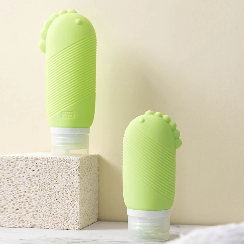 ź 60/90 ml silikonowa butelka podróżna dzielona wielokrotnego napełniania z pędzelkiem balsam do wyciskania tubki pusty pojemnik na próbki