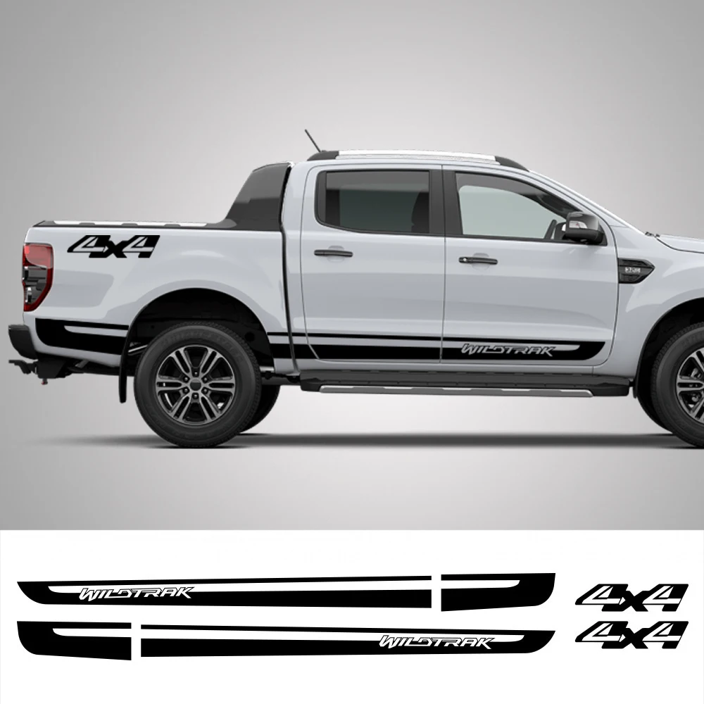 Наклейки на дверь пикапа с боковыми полосками для Ford Ranger Wildtrak Truck Graphics 4X4