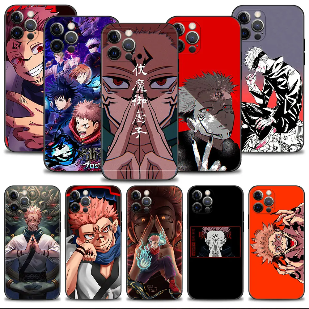 

For iPhone X XR 11 14 12 8 Plus 13 Pro Max 7 XS Anime Jujutsu Kaisen Yuji Itadori Fushiguro Megumi Capinha Funda Shockproof