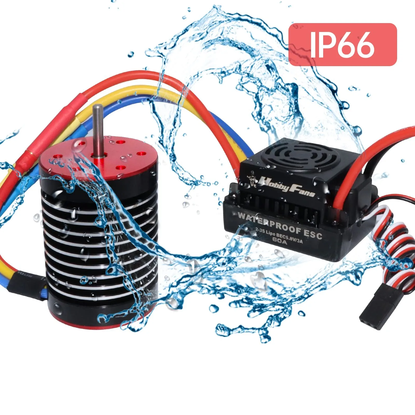 

F540 4370KV/9T Waterproof Brushless Motor With 60A ESC Program Card And Program Card Combo For1/10 RC Car