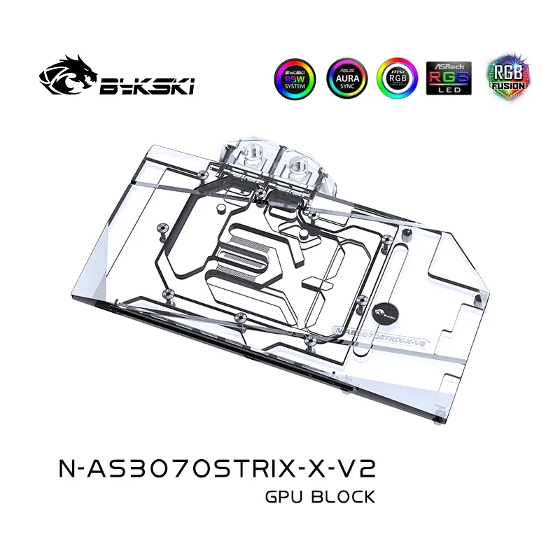 Водяной блок графического процессора Bykski для видеокарты Asus RTX3060Ti 3070 STRIX 5 В ARGB SYNC