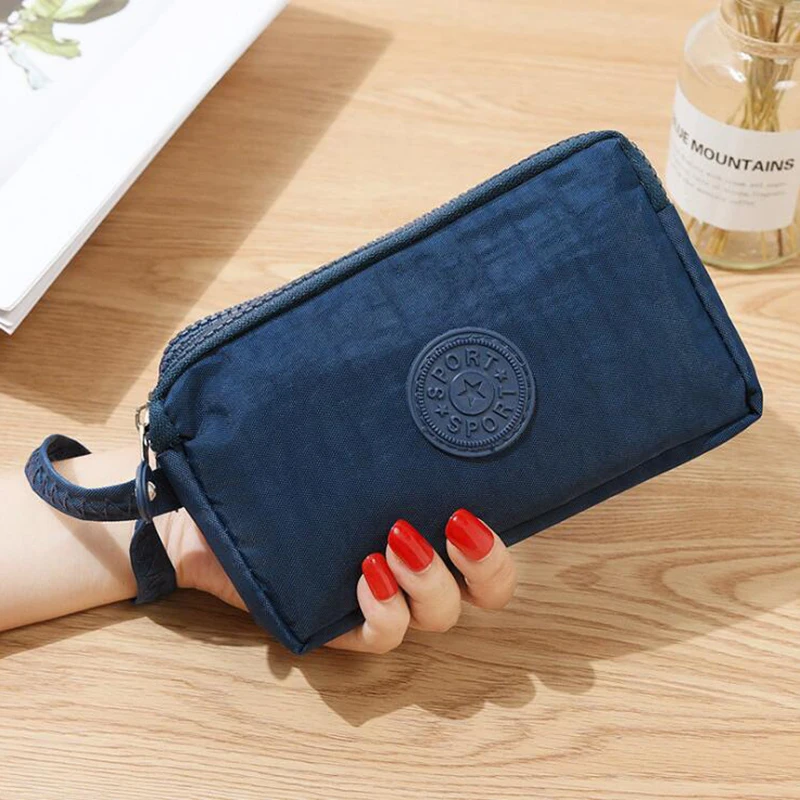 geestock women wallets 3 layer wallet for women purse clutch phone coin pouch canvas cards id keys money bags makeup pocket free global shipping