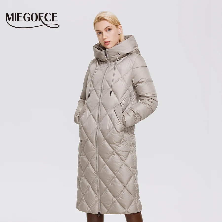 

MIEGOFCE 2022 Winter Ladies Jacket Lengthened Style Women Padded Parka Thickened Warm Cotton Women Coat D21845