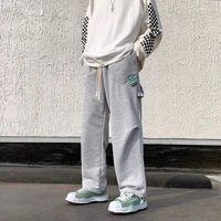 casual sweatpants mens spring tide brand simple straight sports pants hong kong style loose and handsome beam pants