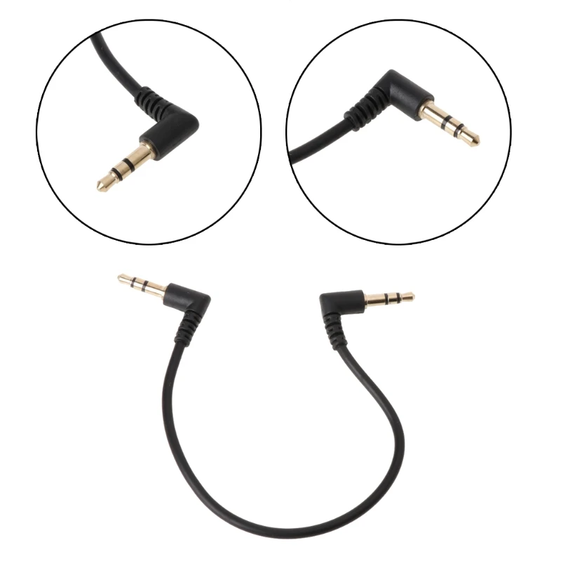 

90 Degree Right Angled 3.5mm Male To Male Stereo Cable For Car AUX