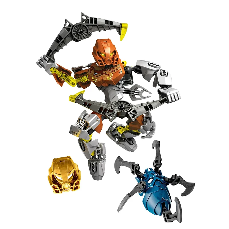 Фото Новые конструкторы Bionicle Ice Master Golden Mask 2-в-1: Воины, фигурки, роботы-мехи, игрушки для мальчиков, подарки №4