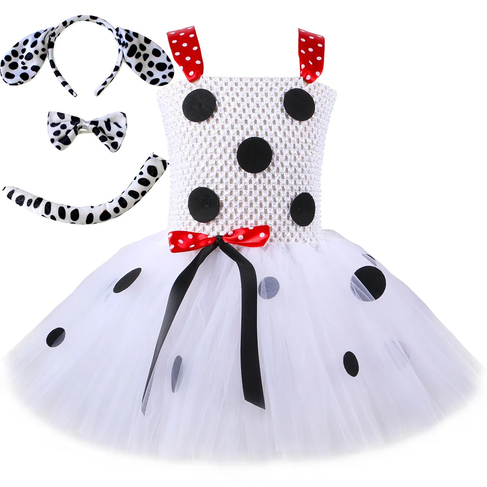 

Dalmatian Dog Costume for Girls Halloween Tutu Dress Outfit for Kids Birthday Party Dresses Toddler Baby Girl Animal Clothes Set