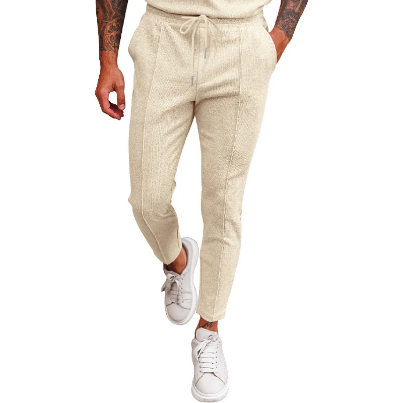 

Casual Pockets Pencil Pants For Man 2023 New Arrival Solid Sweatpant Men Clothing Fashion Mid Waist Drawstring Solid Trousers