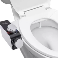 bidet toilet seat attachment non electric self cleaning dual nozzles wash hot cold mixer water lady bathroom accessories sprayer