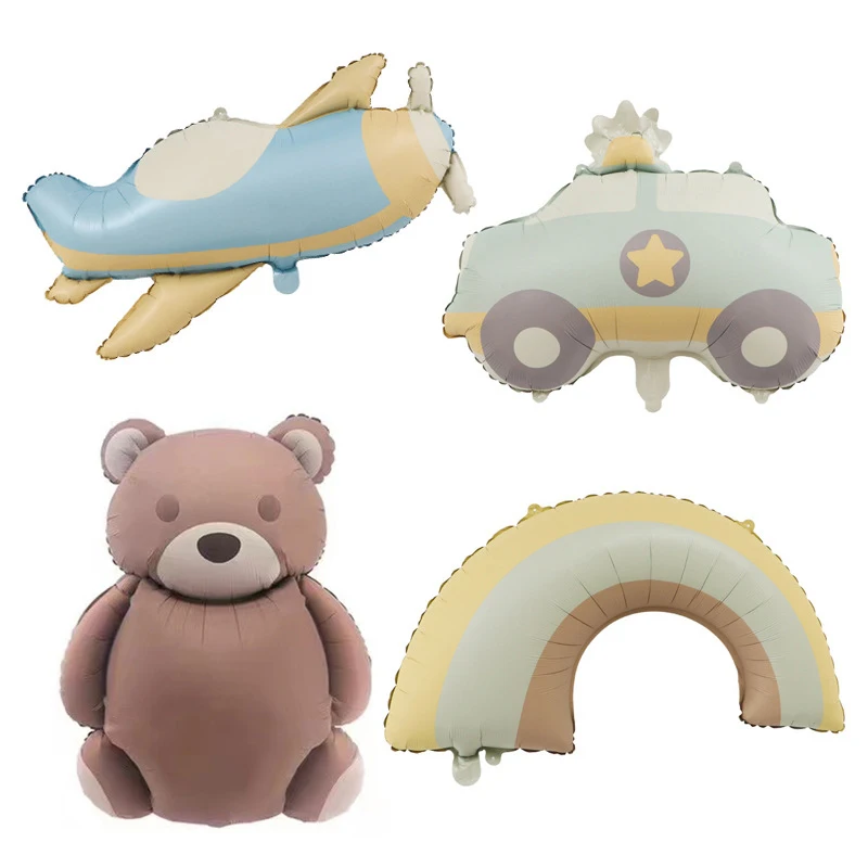 

Cartoon Matte Bear Foil Balloons Matte Rainbow Car Plane Balloon Toys Kids Baby Shower Party Birthday Decorations Supplies