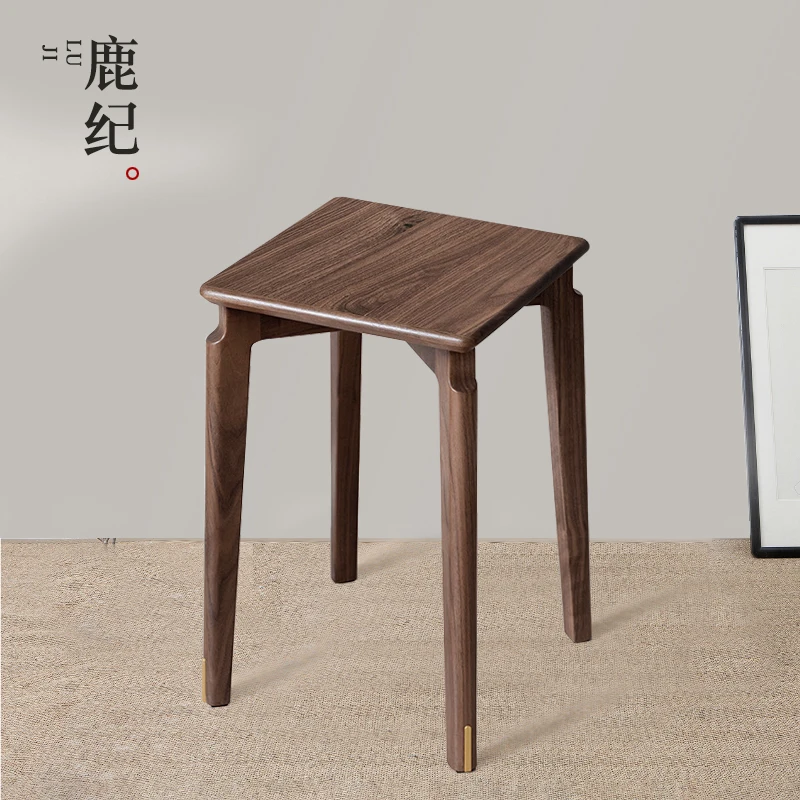 

Новый стул из цельной древесины в китайском стиле, домашний стул для гостиной, Маленький стул из черного ореха для столовой, Штабелируемая к...
