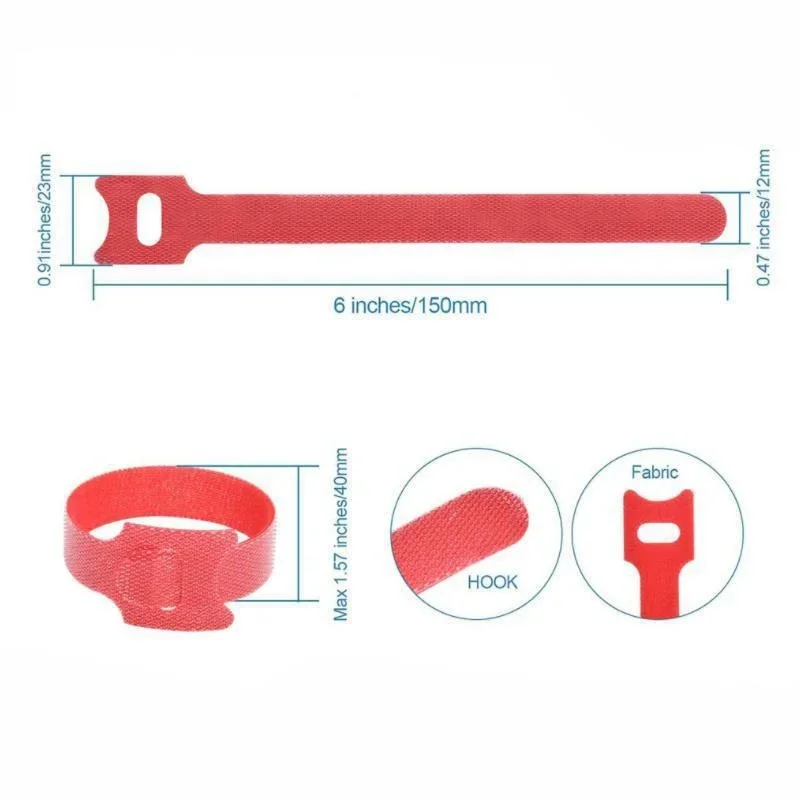 Releasable Cable Ties Durable and Soft Nylon Strap Reusable Velcro Organizer Tool Self-Adhesive Tapes