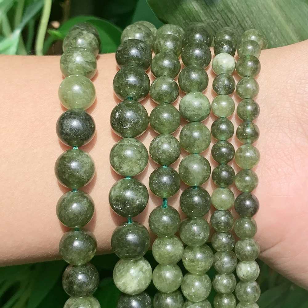 

Green Jades Natural Minerals Stone Round Loose Spacer Beads for Needlework Jewelry Making DIY Bracelet Accessories 15'' 6 8 10mm