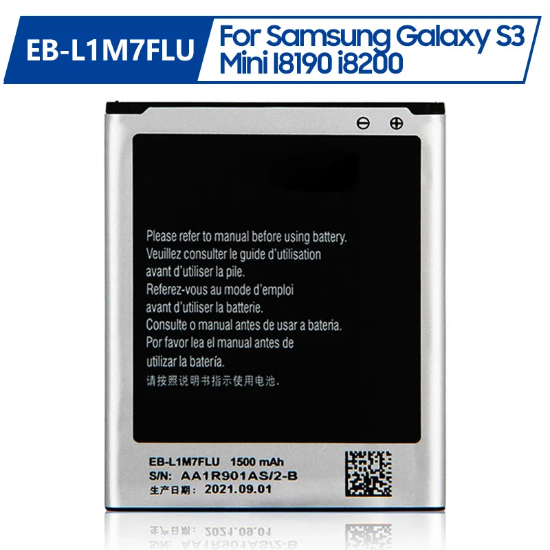 

Replacement Battery EB-L1M7FLU For Samsung Galaxy S3Mini S3 Mini I8190 I8190N i8200 Rechargeable Battery 1500mAh