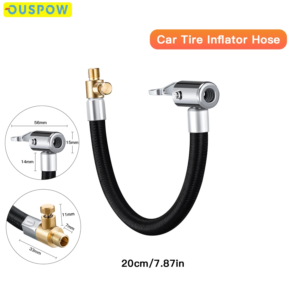

Ouspow Car Tire Inflator Hose Air Pump Extension Tube Adapter Can Be Deflated Air Chuck Lock for Motorcycle Bike Tyre