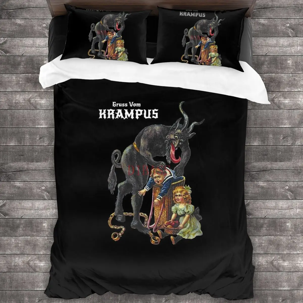 

Gruss Vom Krampus поздравления с Рождества мягкая искусственная кожа с 2 наволочками пододеяльник с застежкой-молнией