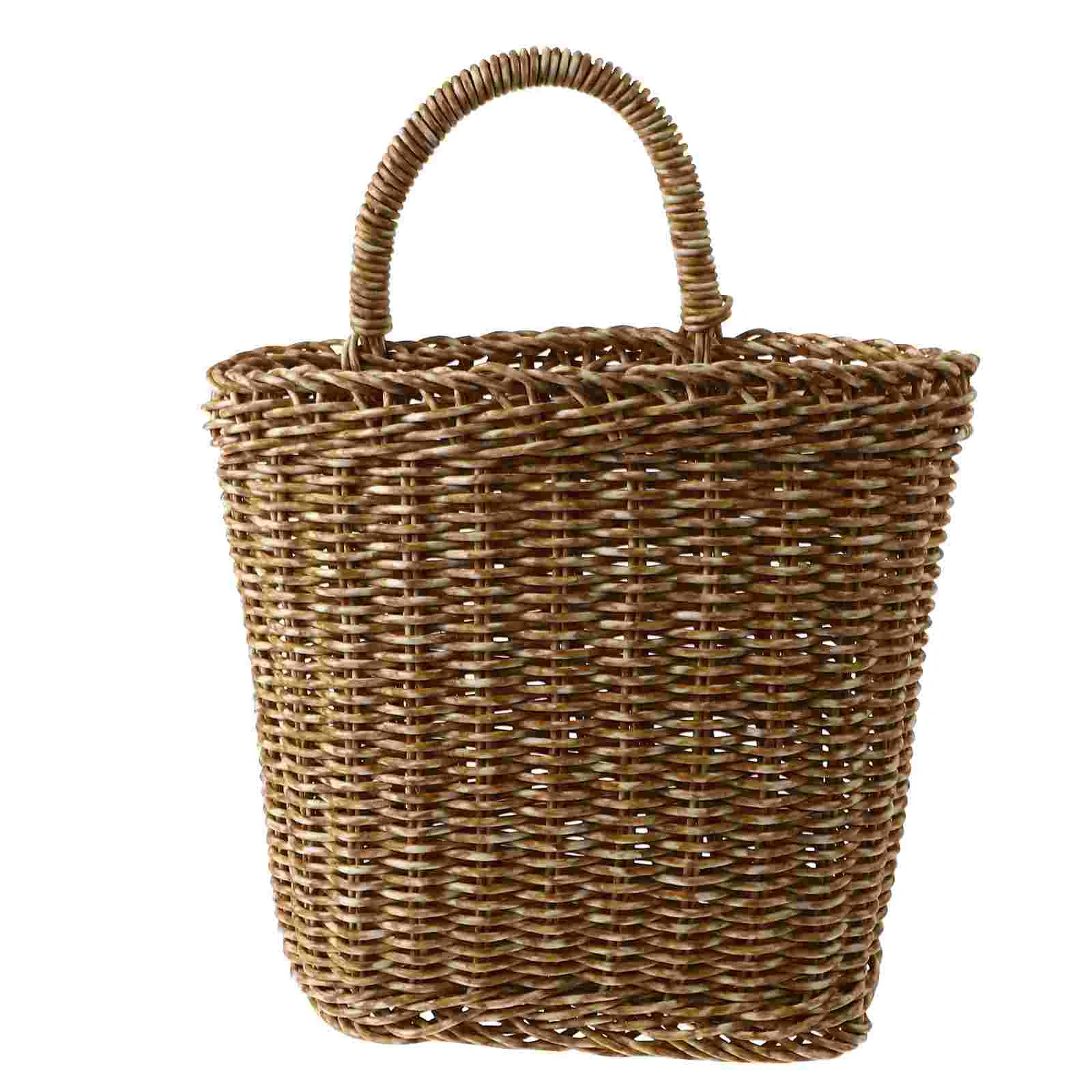 

Basket Hanging Wall Storage Flower Woven Rattan Planter Wicker Pot Baskets Shelf Crystal Displayholder Vasefarmhouse Fruit