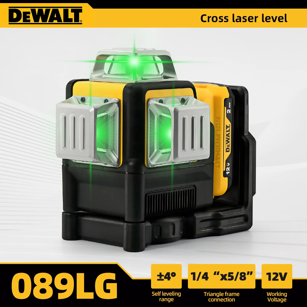 Фото 2024 Dewalt DW089LG 3 стороны * 360 12 линий лазерный уровень горизонтальный зеленый Lighttool метр открытый степень вертикальный аккумулятор 12 В №3