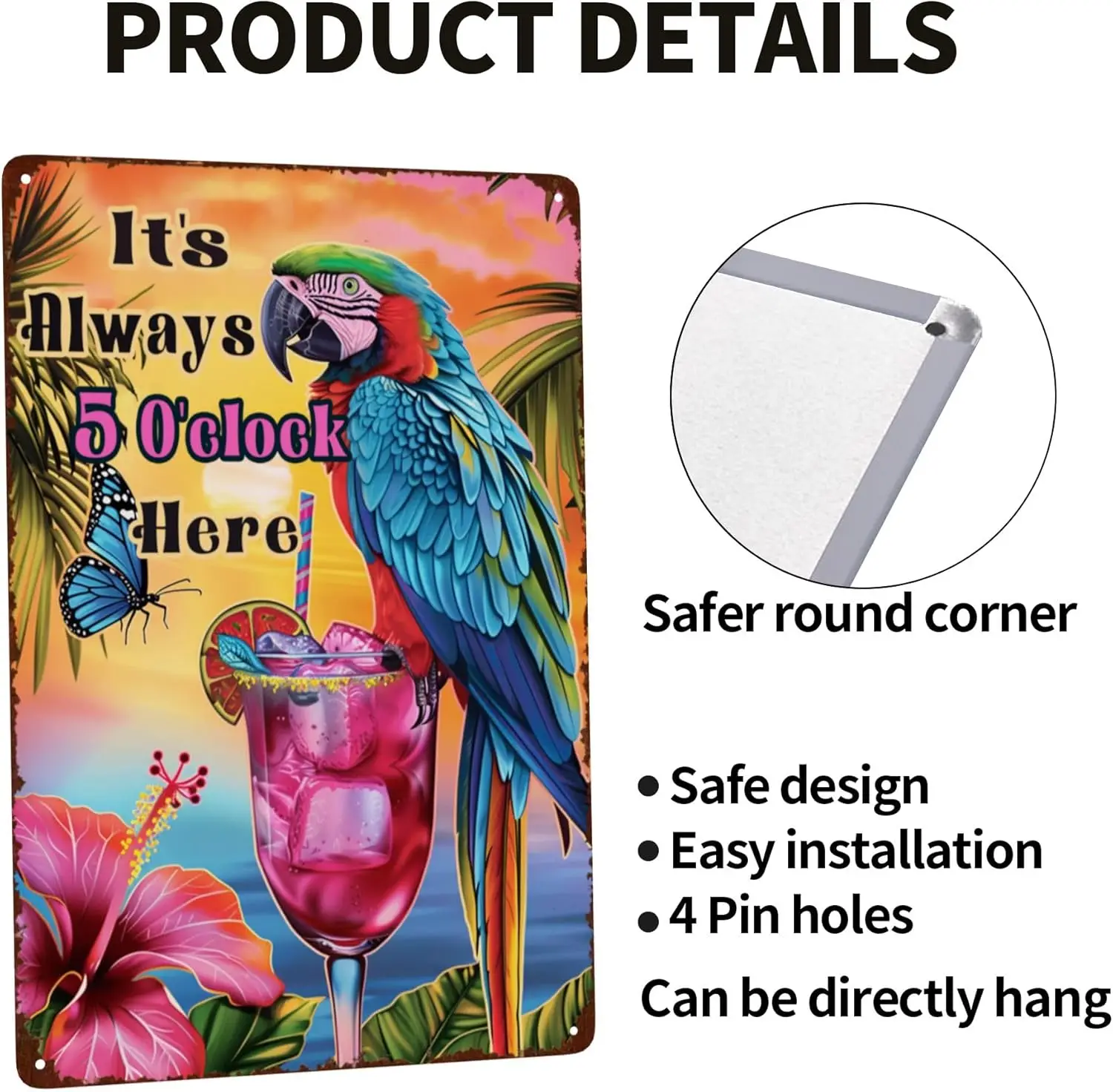 OMMY Decor 8 x 12 дюймов 5 часов Somewhere Metl Br Sgn Hppy She Shed Mn Cve