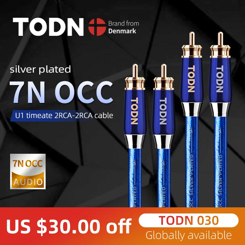 

TODN HIFI1 пара посеребренных occ стерео RCA кабель высокопроизводительный Премиум Hi-Fi аудио кабель 2RCA к 2RCA кабель для соединения
