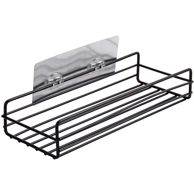 

Home Kitchen Free Punching Wall Hanging Bathroom Accessories Wall Stick Storage Shelf Rack Waterproof Shelf Organizer
