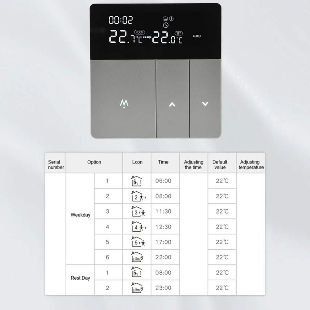 

Intuitive Control For Tuya WiFi Smart Thermostat Adjustable Temperature Range Ideal for Home and Office Use