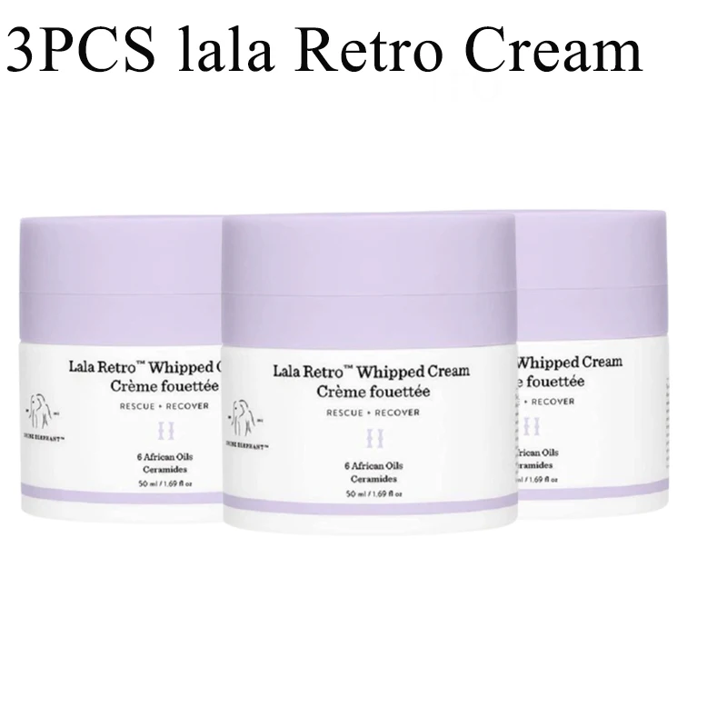 

3pcs Drunk Elephant Lala Retro Whipped Cream Original Replenishing Moisturizer for Skin Protection and Rejuvenation Anti Aging