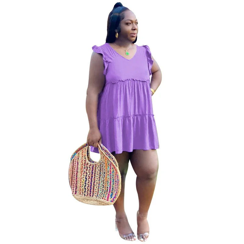 

2022 Summer New Solid Color Casual V-Neck Sleeveless Maternity Dress one