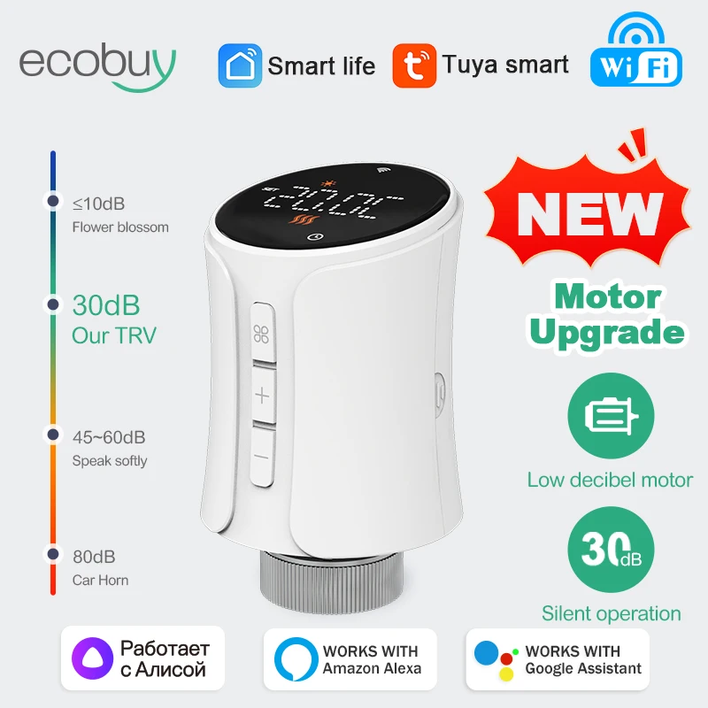 Tuya Smart WiFi TRV Радиатор Термостатический Клапан Zigbee Wi-Fi Управление Alexa Google Home
