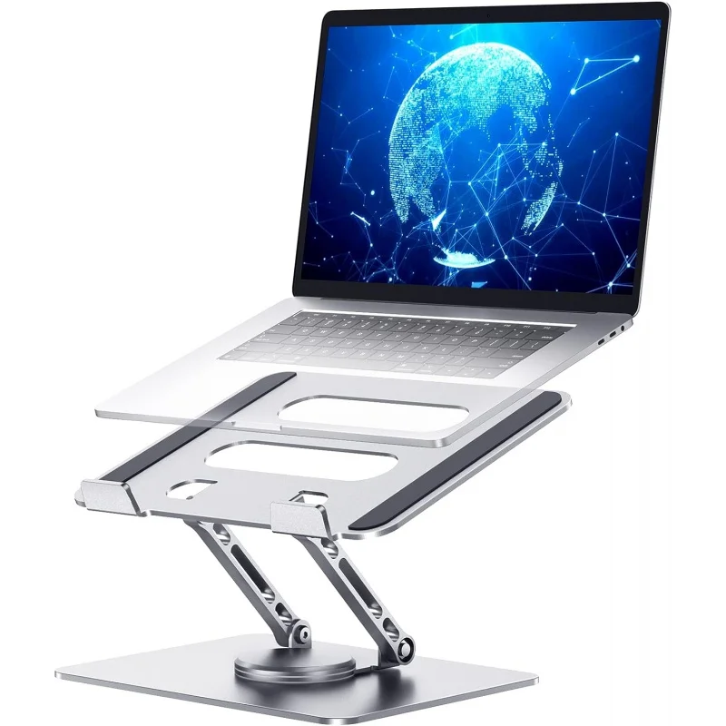 

Adjustable laptop stand with 360 degree swivel base computer stand Ergonomic laptop riser with dual rotary axes fully foldable